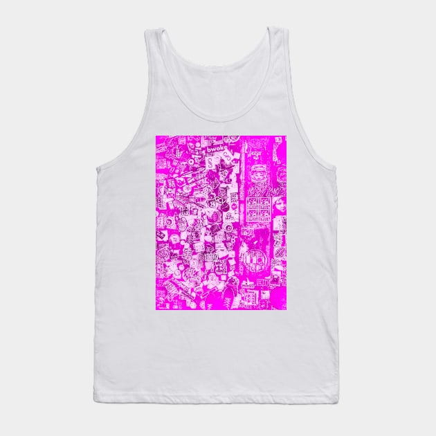 Pink Street Sticker Pop Art NYC Tank Top by eleonoraingrid